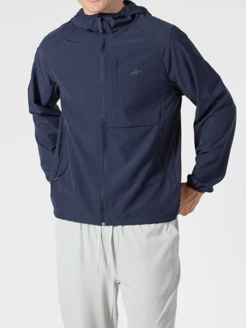 American Dream Clubhouse Hooded Jacket Navy Athleisure Golf Active Minimalist L